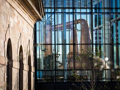 Close up external image of the Still House at The Clydeside Distillery